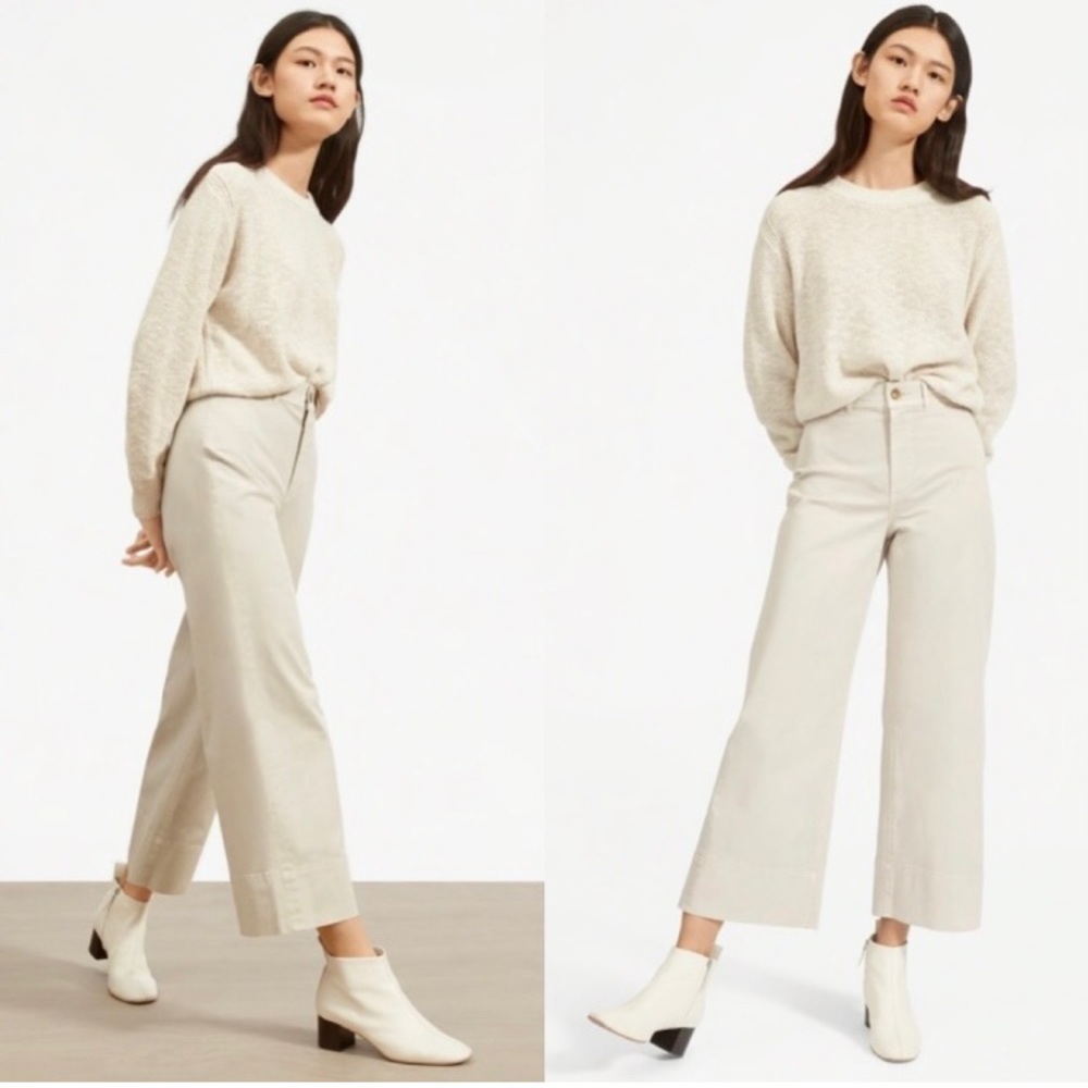 EVERLANE Lightweight Wide Leg Crop-Sz 2 SAND